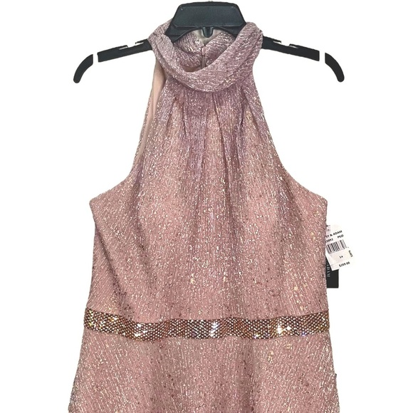 BETSY and Adam Metallic Pink and Gold Formal Prom Gown Dress *has pockets* - Picture 5 of 16